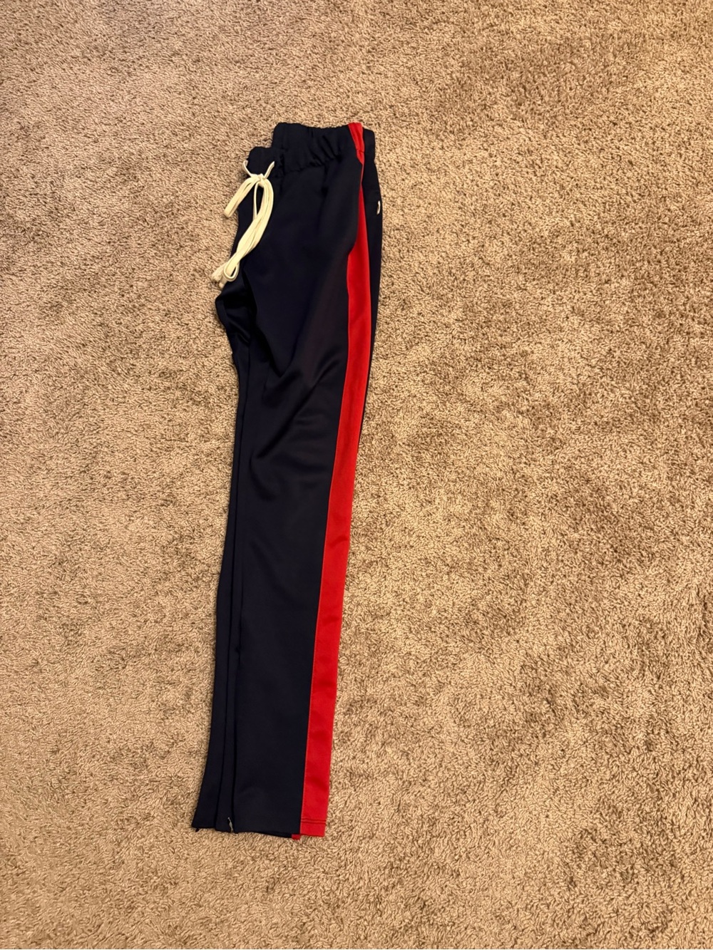 Navy  blue Track Pants with Red Side Stripe men’s small